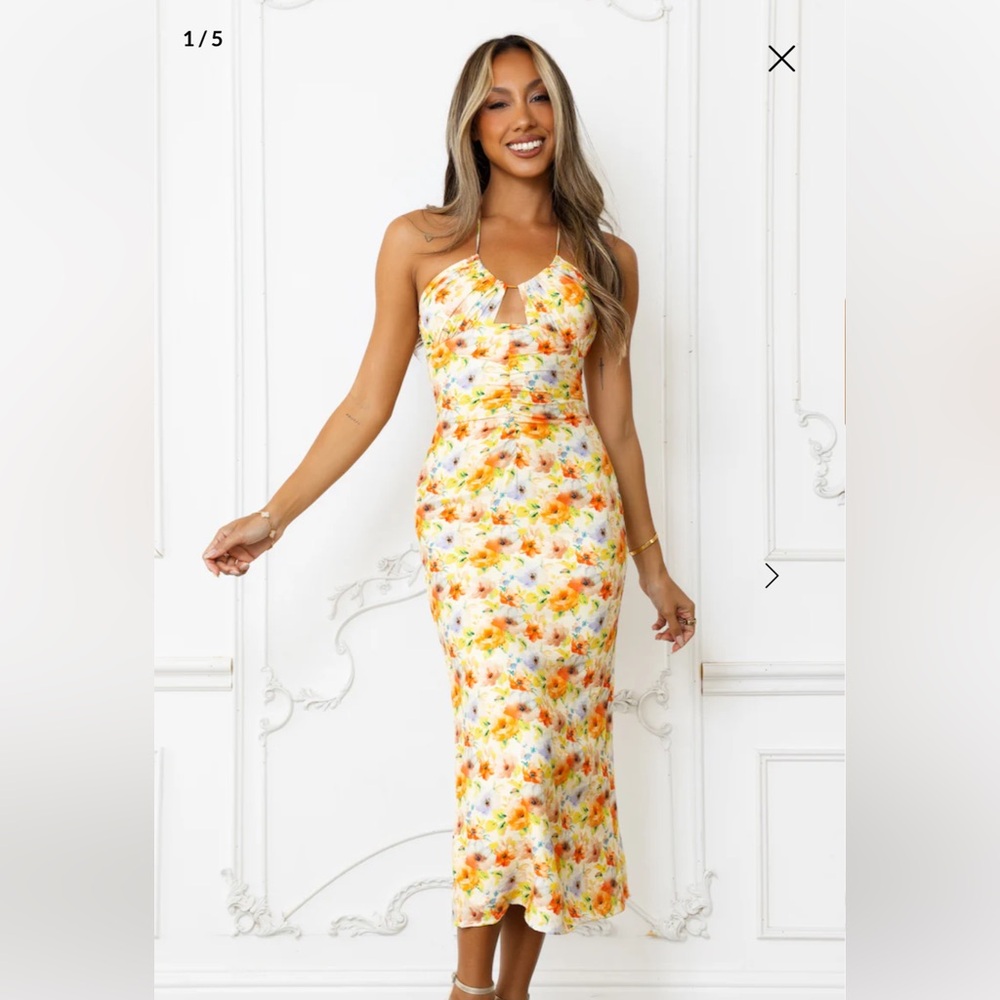 Floral Halter Midi Dress